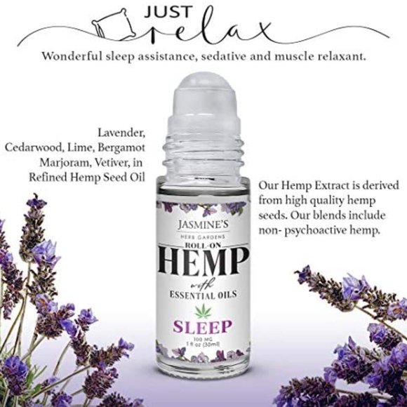 Jasmine's Herb Gardens Natural Calming Sleep Essential Oil Blend with Hemp Extra - Picture 4 of 4